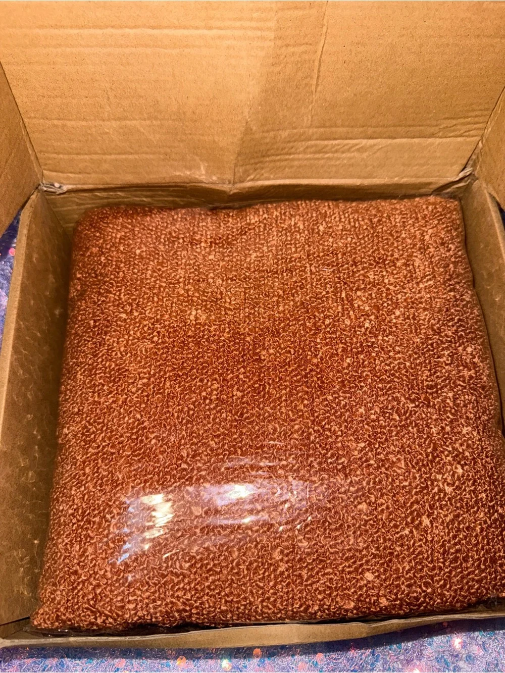 Rust Bouclé Throw Pillow Covers (Pack of 2)